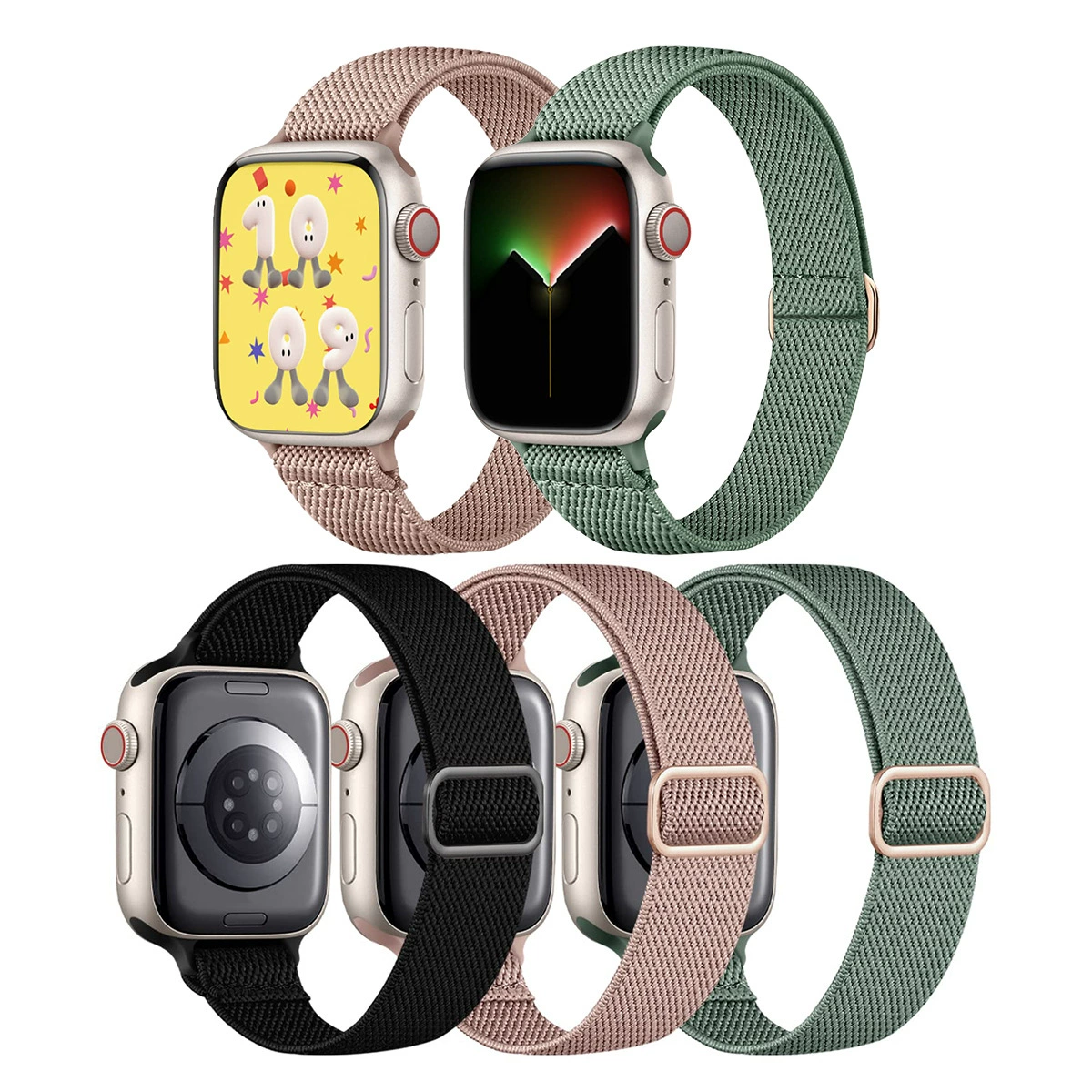 Подходящий для Apple Watch SE87654 ремешок из нейлона, эластичный ремешок для маленькой талии, ультра ремешок для часов для женщин