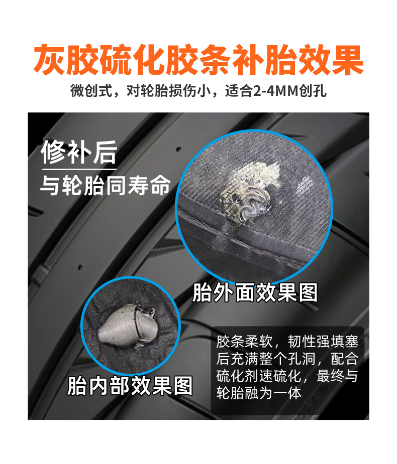 Mike Gray Vulcanizing Rubber Strips for Car Tire Repair, Motorcycle Tire Repair Tool, Rubber Patch for Car Use