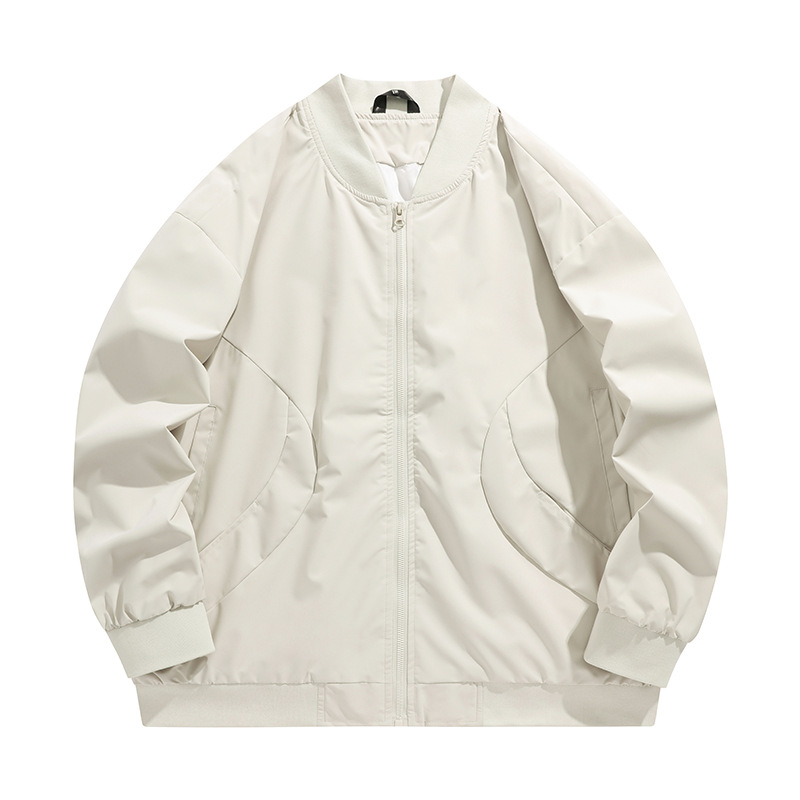 High Street Béisbol americano texturas de alta calidad chaqueta de vuelo hombre y mujer de otoño suelta chaqueta de trabajo de diseño neutral