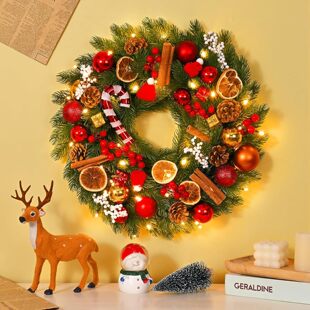 Shiyu Amazon Cross-Border Hot Product Flocked Gorgeous Christmas Indoor Garland Decoration with Christmas Tree House