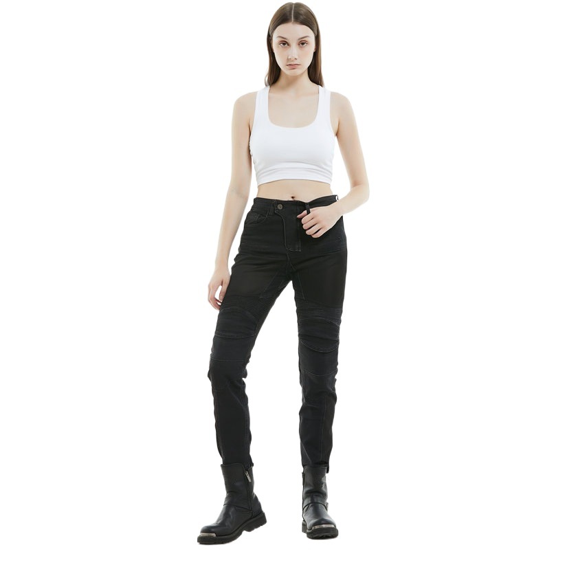 Volero motocicleta jeans Mujer Caballero verano malla transpirable estiramiento motocicleta resistente a la caída pantalones de montar