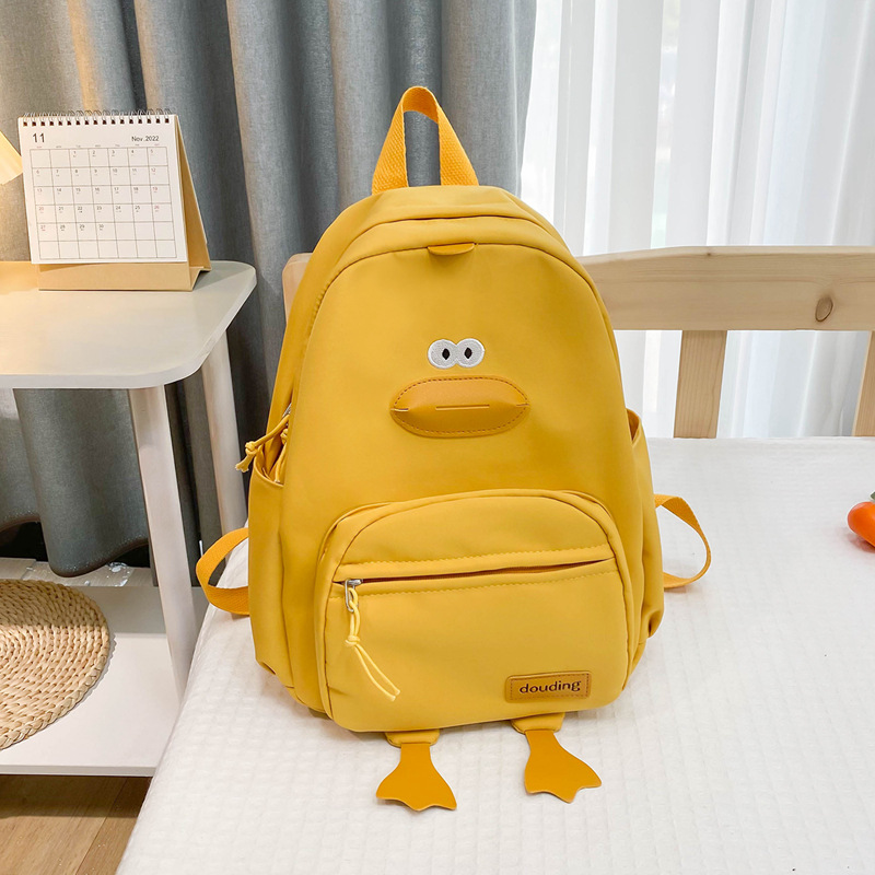 Estilo japonés Net rojo dibujos animados mochila kindergarten bolsa de viaje pequeño pato lindo niños lienzo mochila image 8