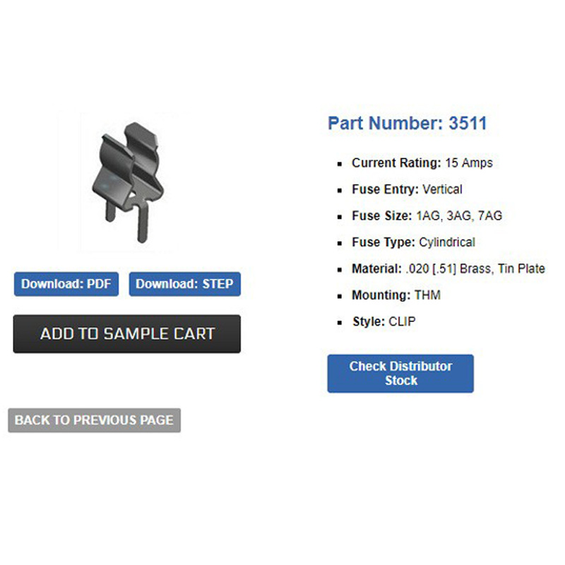 KEYSTONE面板安装保险丝座 PCB安装保险丝座 汽车保险丝座 3511