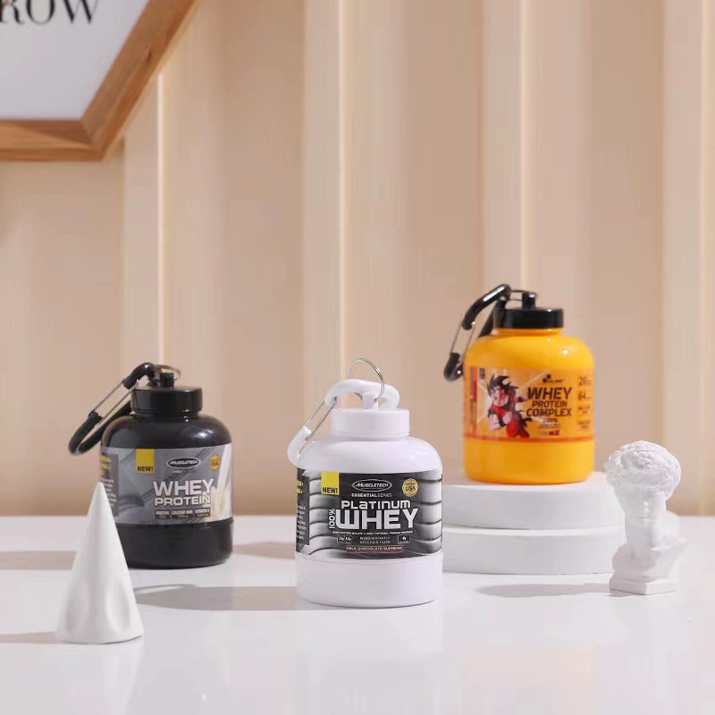 Индивидуальный контейнер для протеинового порошка MuscleTech, герметичный резервуар для хранения добавок, бочкообразный контейнер для порошка, портативный герметичный контейнер для фитнеса