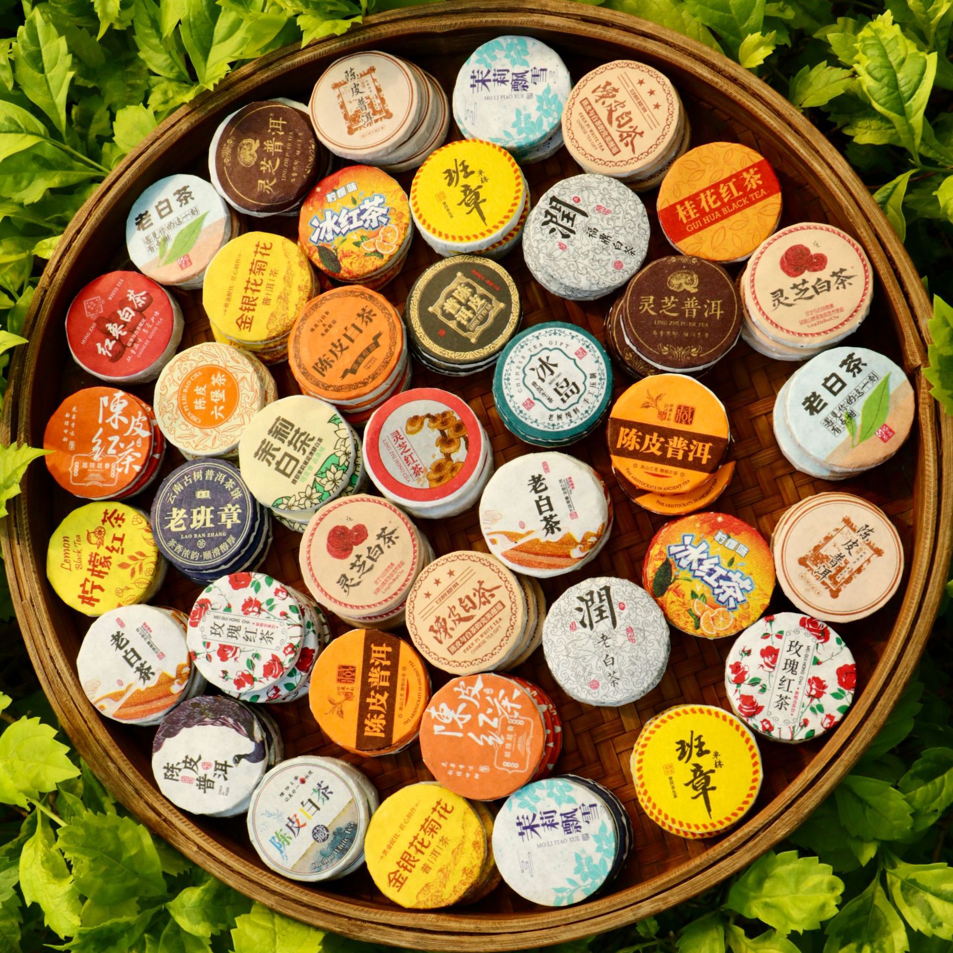 小茶饼茶30种茶不重样摆摊试喝云南普洱茶白茶红茶花茶组合茶批发