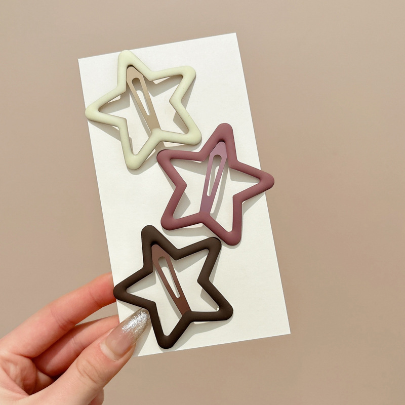 Horquilla de estrella colorida de dopamina, accesorio para el cabello para niños, horquilla con clip de flequillo lateral bonito para niñas, adorno para el cabello con clip BB.