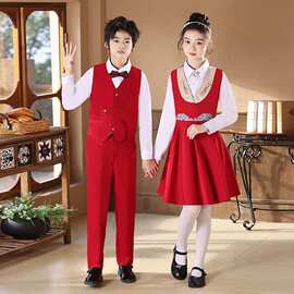 国庆爱国红歌大合唱中小学生诗歌朗诵比赛表演演出服主持儿童服装