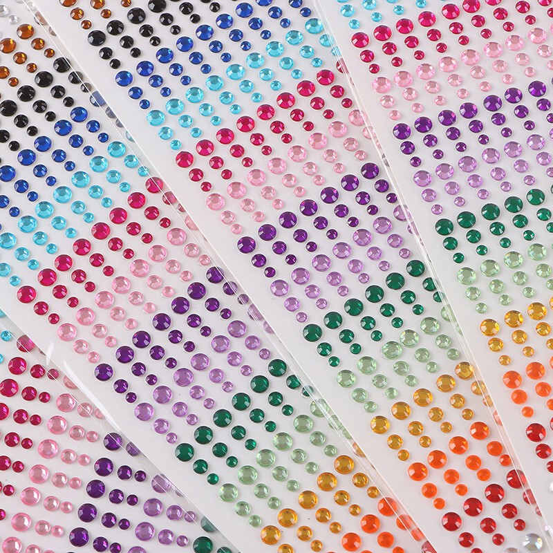 Cross-Border Amazon Hot Model 15 Colors 900 Face Stickers Crystal Stickers Stage Beauty Colored Diamond Acrylic Diamond Stickers