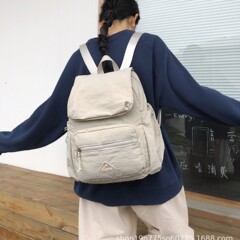 跨境新款ins简约休闲大容量双肩包轻便男女款学生包户外旅行背包