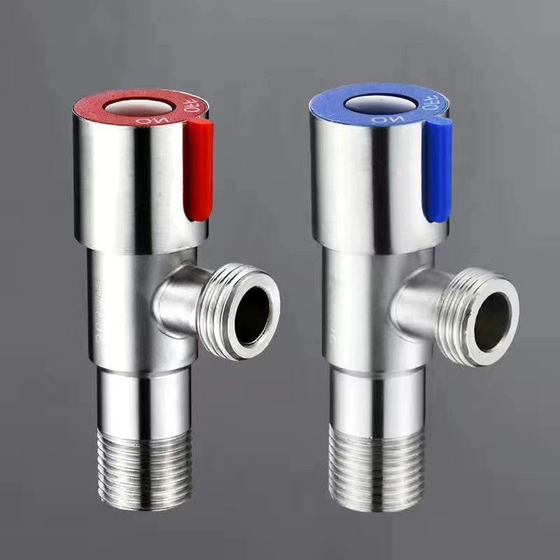 Утолщенный медный угловой клапан для впускного и выпускного туалета горячей и холодной воды, 4-точечный угловой клапан из нержавеющей стали 304 для водонагревателя.