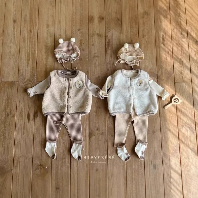 Chaleco de felpa de invierno para niños Ropa para niños de estilo coreano Bebé Oso de felpa Chaleco engrosado de doble capa Chaleco de bebé para niños
