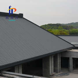新型建材0.4mm彩钢琉璃瓦 园林阁楼屋面仿古金属瓦 建材屋顶面板