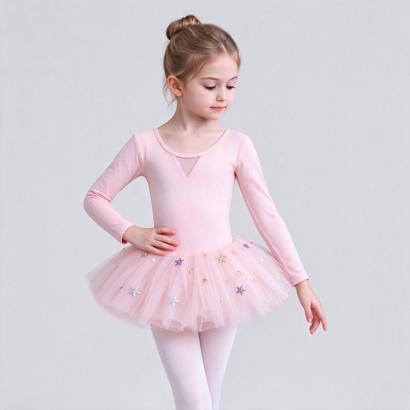 Children's Dance Clothing for Girls, Spring and Autumn Long-Sleeved Chinese Dance Clothing, Practice Clothing, Girls' Dance Clothes, Ballet Skirts, Princess Skirts