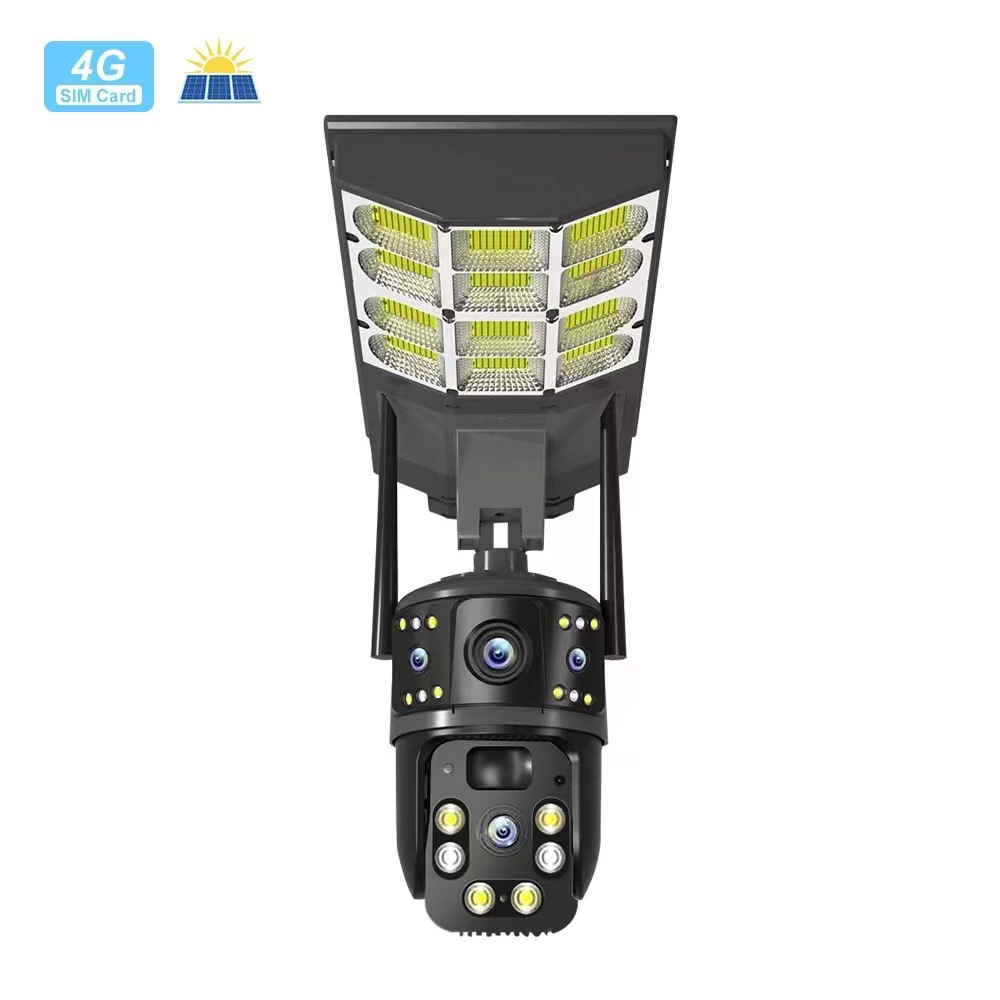 V380太阳能路灯监控4G东南亚版俄罗斯版无线wifi双镜头摄像头