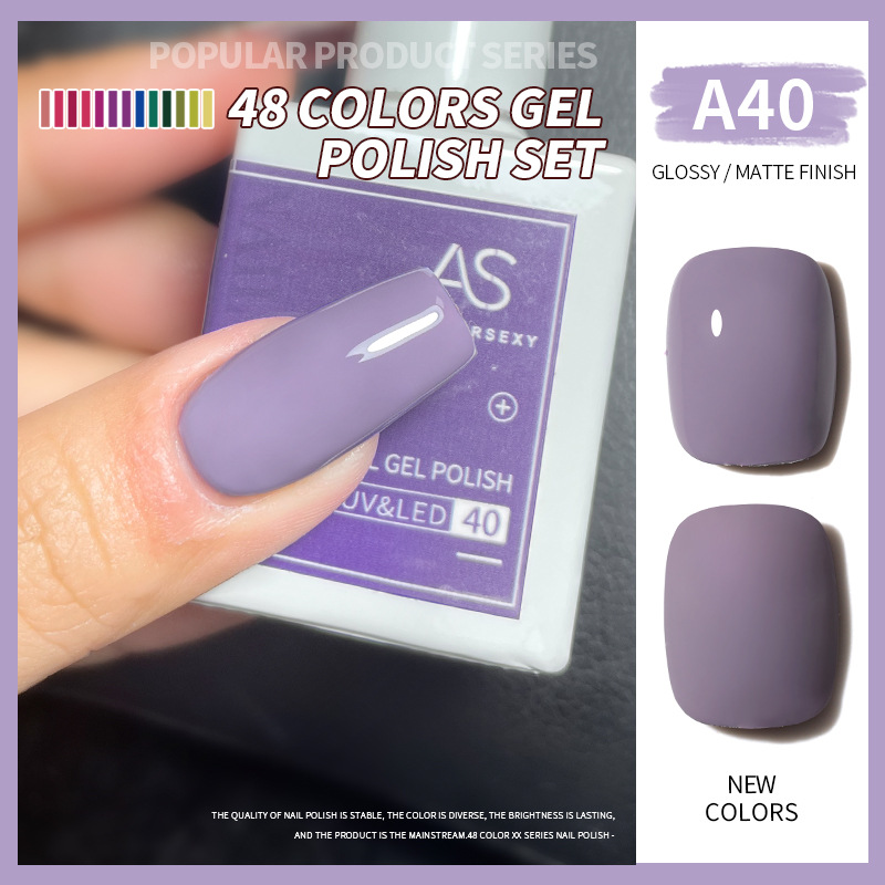 Una botella de pegamento de esmalte de uñas de un color 2022 nuevo verano popular 48-color Pequeño conjunto para el salón de uñas traje completo