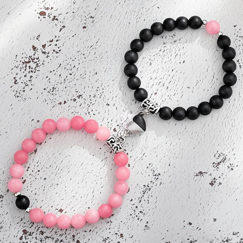 Explosive Cross-border Fashion Yoga Bracelet Couple Distance Magnet Couple Bracelet Men's Beaded Alloy Bracelet Women