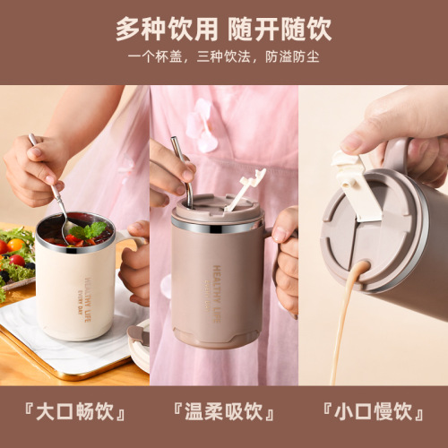 304 stainless steel mug double-layer coffee milk scale mouth cup creative thermal insulation tea cup Japanese water cup gift
