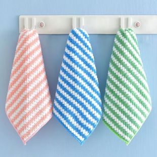 Cationic coral fleece rag water ripple thickened pineapple grid dish towel kitchen cleaning towel scouring pad hair generation