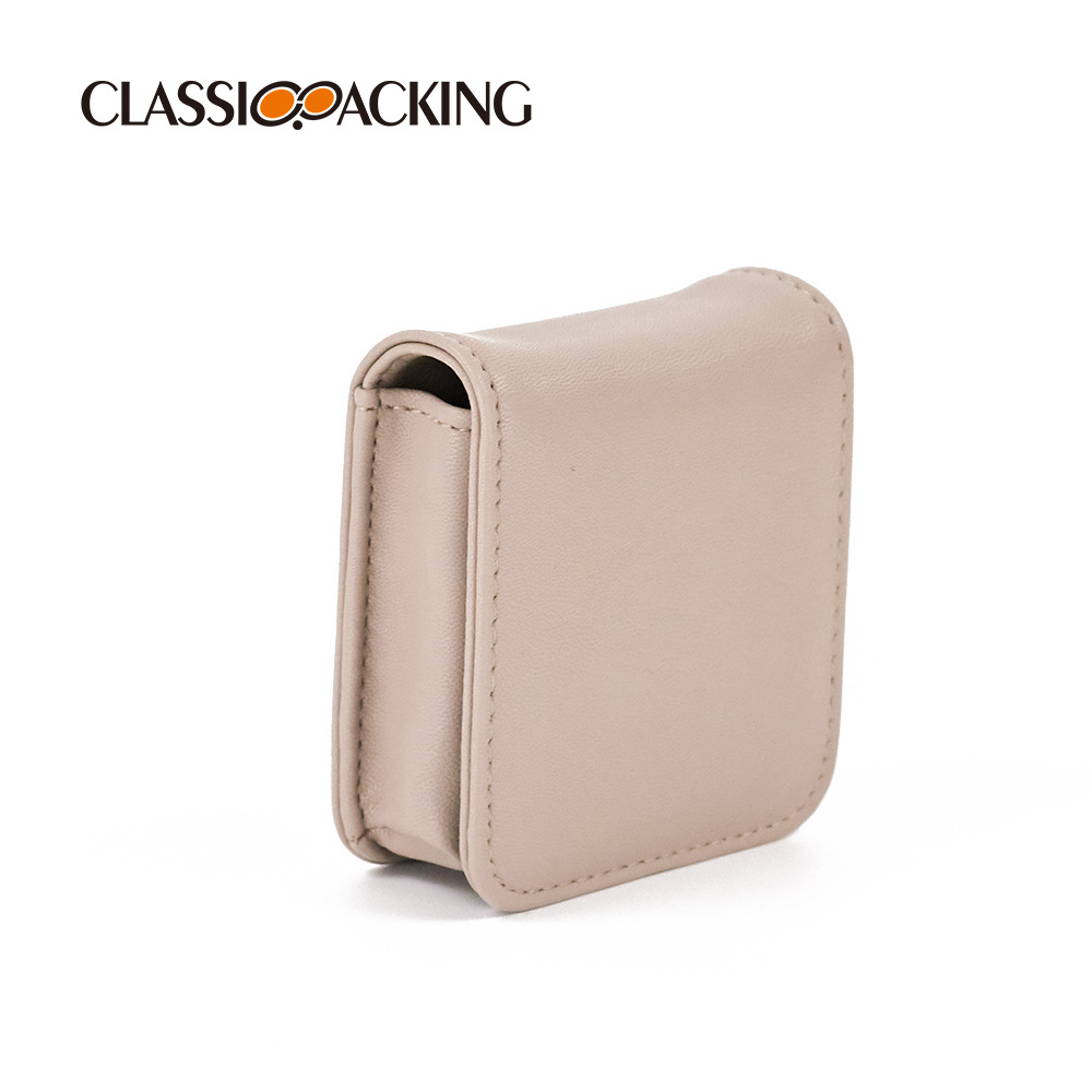 Simple ins lápiz labial portátil mini lápiz labial bolsa de cosméticos con espejo PU material imprimible LOGO