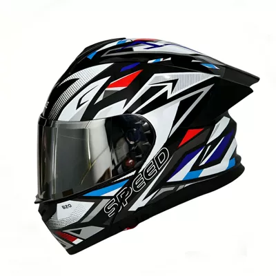 certified motorcycle open-face helmet for | Motosiklet kaskı (dəbilqə) - track-blue-silver-plated-mirror-m-54-55