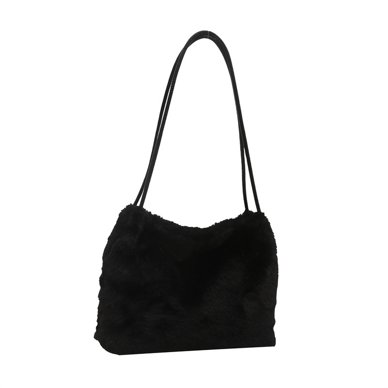 Bolsos de lana de nicho de alto nivel para mujeres 2024 nuevo otoño y invierno bolsas de peluche de hombro bolsas de gran capacidad