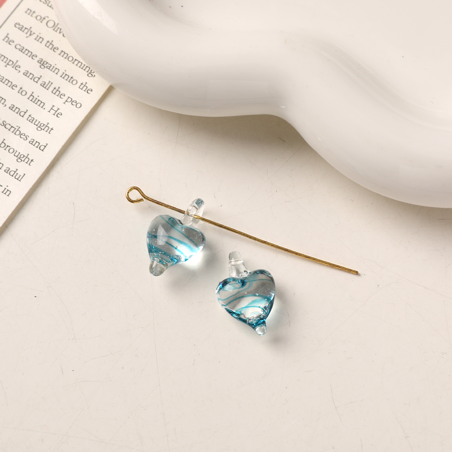 2g Weight Pendant Jewelry Making Type DIY Jewelry Accessories Classification 1 Piece Quantity glass Material Heart Shape Pattern All Seasons Season Simple Style Style 1 Piece Glass Heart Shape Pendant DIY Jewelry Accessories 13