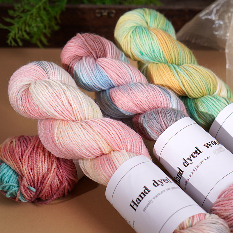 Hand-Dyed Gradient Handmade Wool Yarn DIY Hand-Knitted Sweater Scarf Yarn Wholesale Cross-Border Shawl Scarf Hat Hand-Dyed Gradient Handmade Wool Yarn DIY Hand-Knitted Sweater Scarf Yarn Wholesale Cross-Border Shawl Scarf Hat