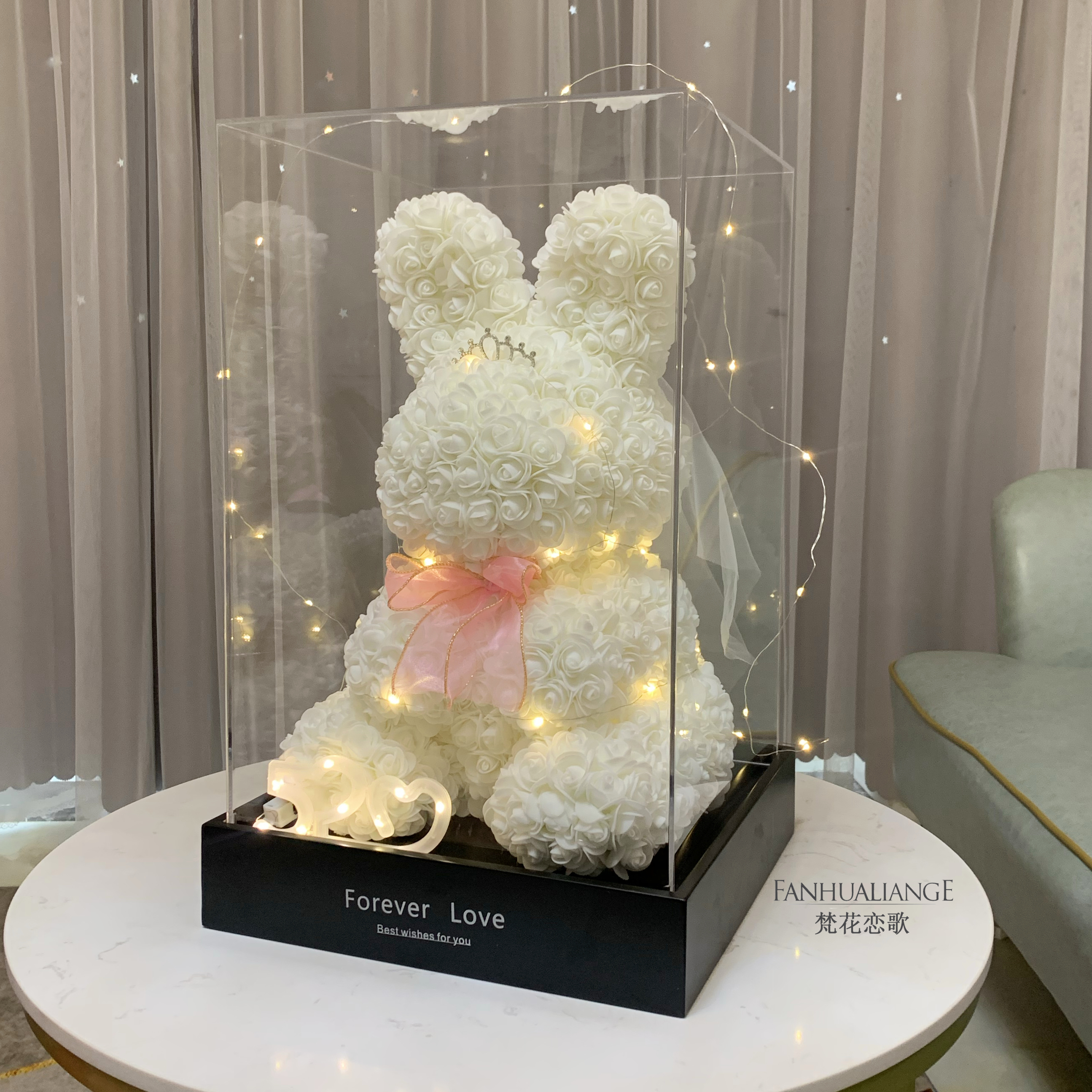 Unicornio flor inmortal rosa ramo caja de regalo de regalo para el día de San Valentín para la novia esposa y amiga