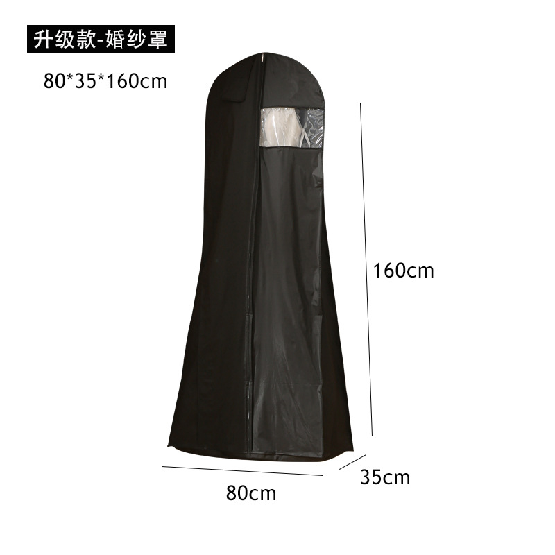 Vestido de boda cubierta de vestir de armario más grueso acabado cubierta de polvo tridimensional tipo plegable bolsa de almacenamiento multipropósito portátil
