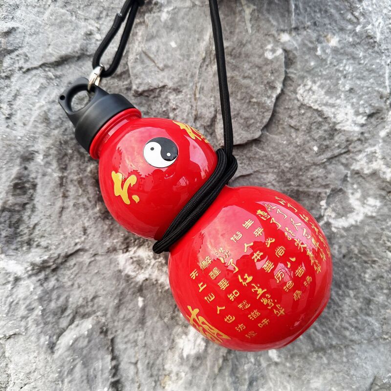 新款东方高颜值葫芦水杯网红大容量带背带塑料杯景区文创葫芦瓶|undefined