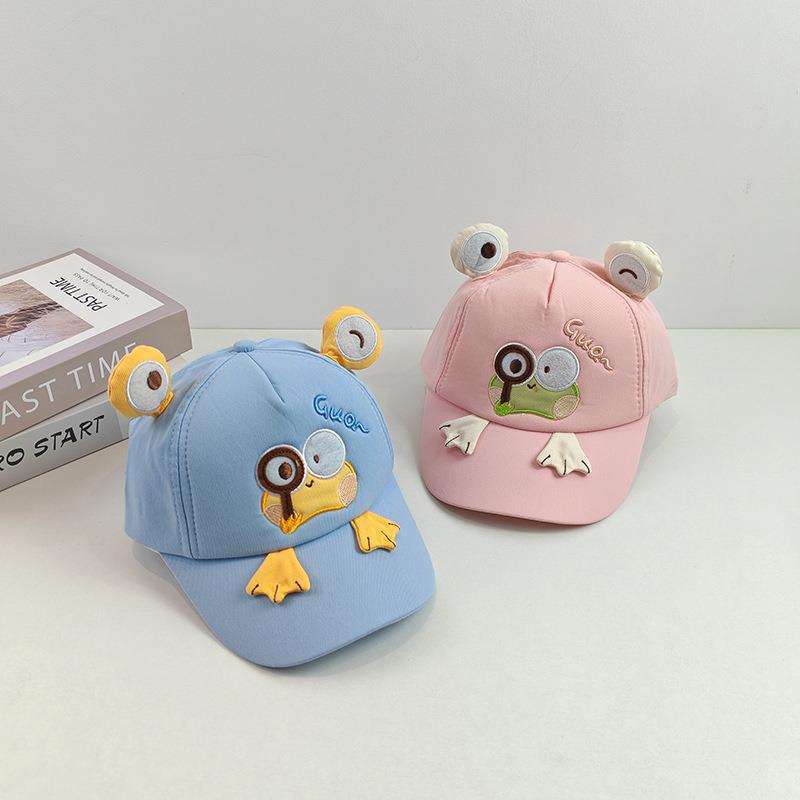 Sombreros infantiles primavera y otoño explorar rana sombrero de béisbol para niños guapo sombrero de lengua de pato para mujeres tesoro lindo sombrero sombrero de sol de dibujos animados marea