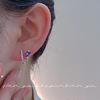 Small sophisticated purple mosquito coil, design ear clips, earrings, trend of season, no pierced ears, new collection