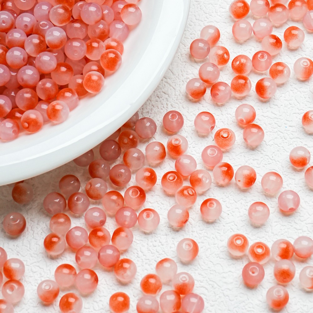 10mm de dos colores de gradiente de perlas de vidrio collar pulsera hecha a mano DIY pulsera cuentas redondas accesorios al por mayor