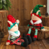 22跨境新款聖誕精靈長腿公仔玩偶道具裝飾場景櫥窗布置擺件