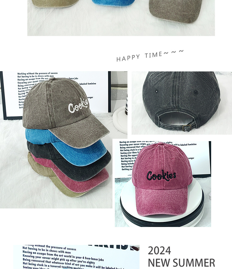 Unisex baseball cap met cookie borduursel voor dames en heren mode_voghion.com