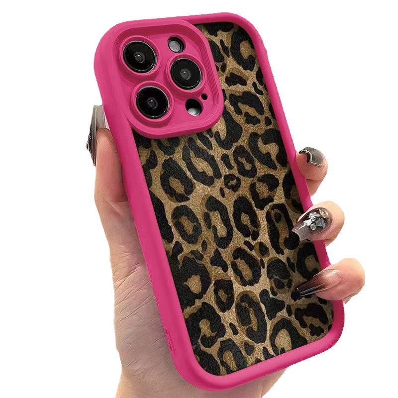 Estampado de leopardo retro para iphone16pro funda para teléfono móvil Apple 15 anti-caída 14 retro 13promax nuevo 12x