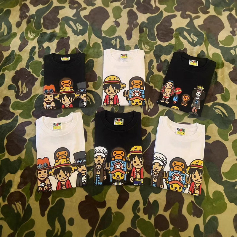 Long-Term Collaboration with Bape X Onepiece One Piece Short-Sleeved T-Shirts