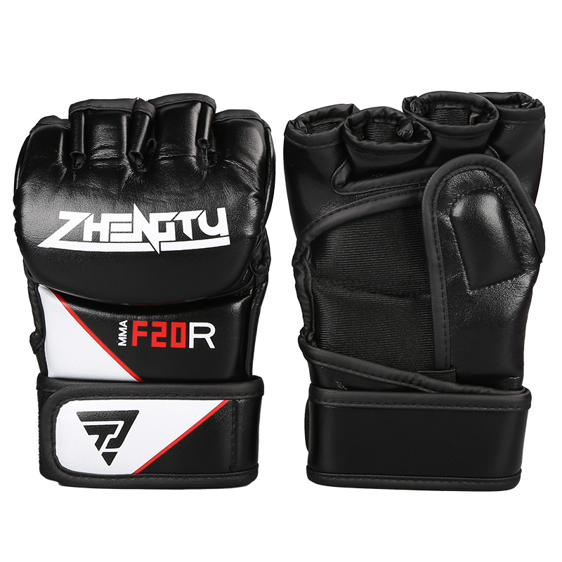 ZTTY Spot Wholesale MMA Microfibra Boxeo Guantes de boxeo Serie UFC con medio dedo