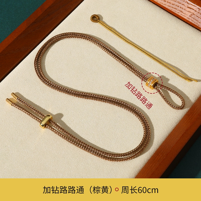 Laopou con colgante de oro cuerda tejida a mano brújula de ocho tesoros cuerda de colgante de jade de seguridad cuerda de grasa