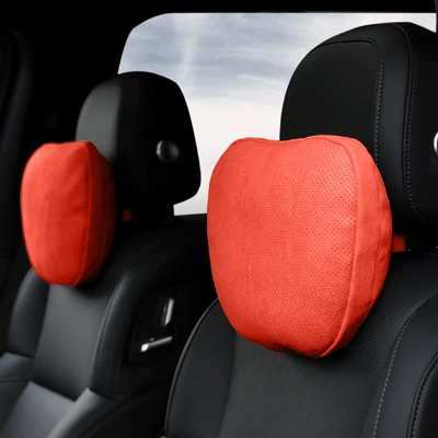 Car Headrest Neck Pillow Car Headrest - a-pair-of-punched-headrests-for-the-driver-and-passenger-to-share-emma-orange