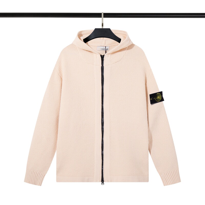 Cross-Border Stone Stone Island Zip-Up Hooded Functional Hooded Knit Sweater with Badge for Men and Women, Autumn and Winter Cross-Border Stone Stone Island Zip-Up Hooded Functional Hooded Knit Sweater with Badge for Men and Women, Autumn and Winter