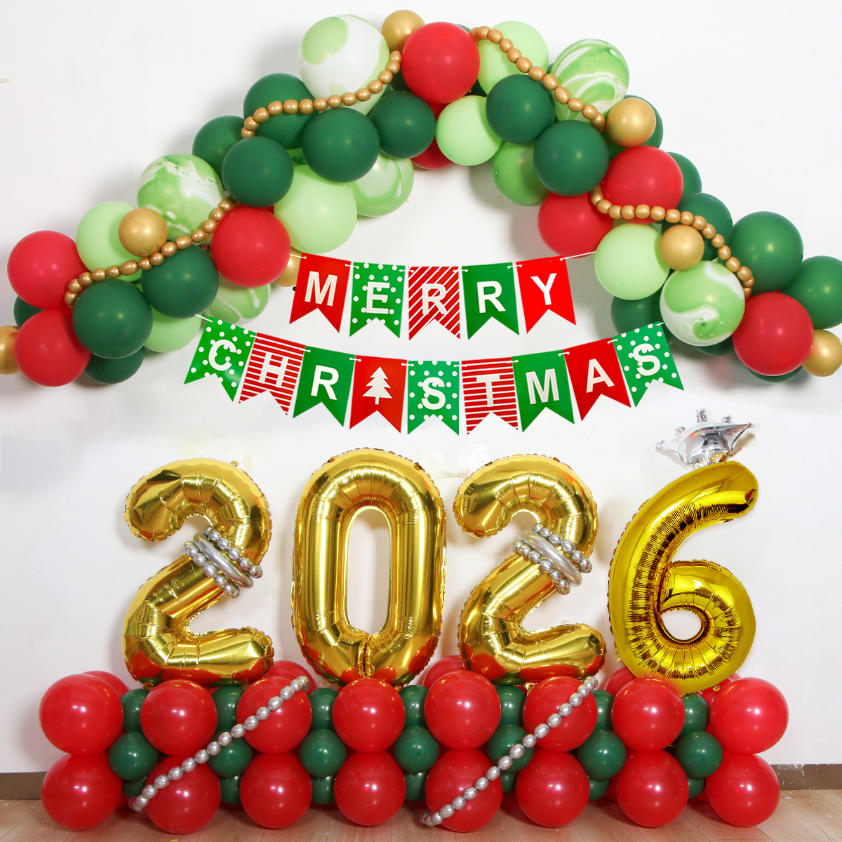Globo de Navidad globo suministros decoración transfronteriza combinación de película de aluminio digital fiesta de Navidad globo al por mayor