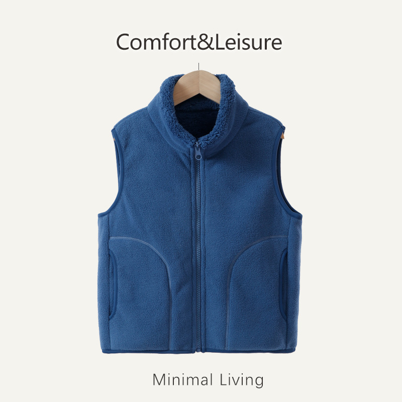 Niños chaleco de terciopelo engrosado otoño invierno uniformes calientes artefactos de niños padres niñas hombros de abrigos sin mangas calientes