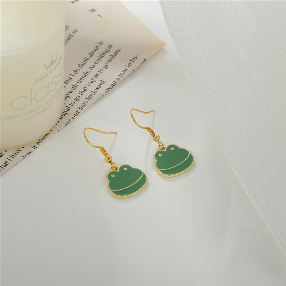 Korean Version Of The Small Dinosaur Bear Frog Alloy Oil Drip Diy Earrings  Cartoon Animal Earrings display picture 4