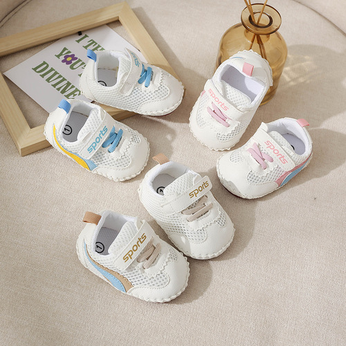 New style 0-1 year old baby toddler shoes soft rubber sole non-slip baby shoes breathable mesh toddler shoes baby shoes