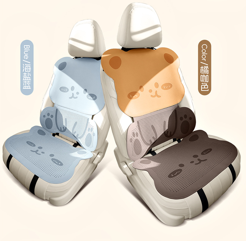 Suitable for Lexus cars, the suede seat covers feature a three-dimensional cartoon bear design, cute, comfortable, and breathable