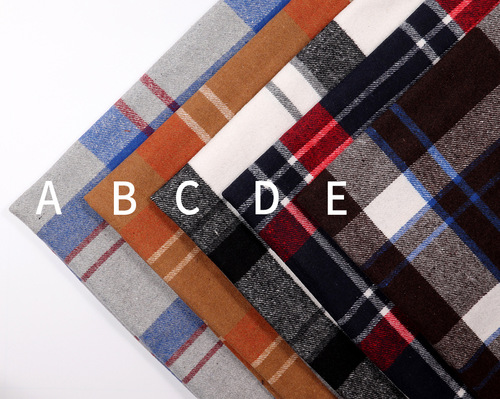 Factory Stock Semi-Finished imitation Korean Style Knit Grey Blue Black Red Autumn/Winter Coat Wool Plaid Fabric Wool Material