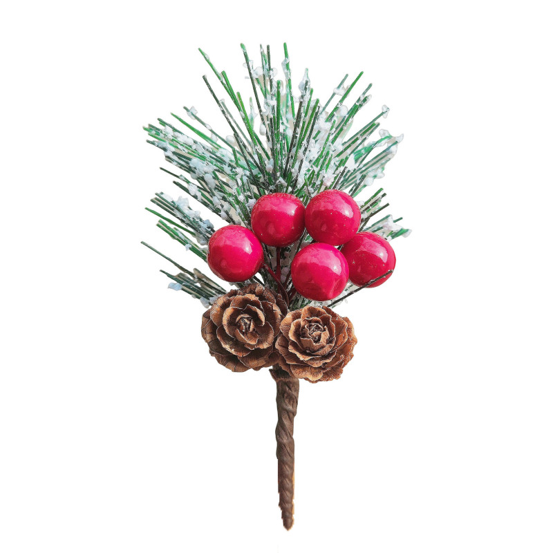 アマゾン熱売松針松果小花束クリスマスクリスマスツリー装飾ギフトボックスDIY部品写真撮影道具|undefined