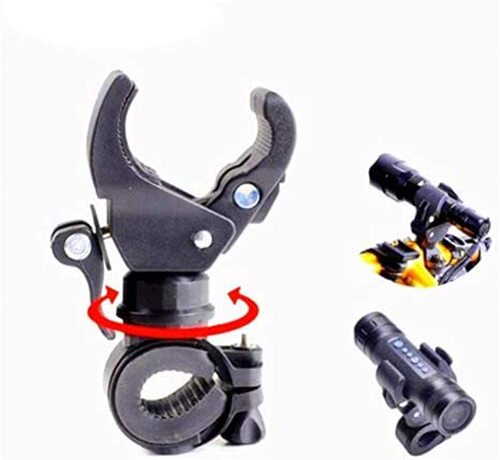 Universal flashlight bracket, bicycle 360-degree rotating lamp clip, high-strength bracket, convenient installation bracket