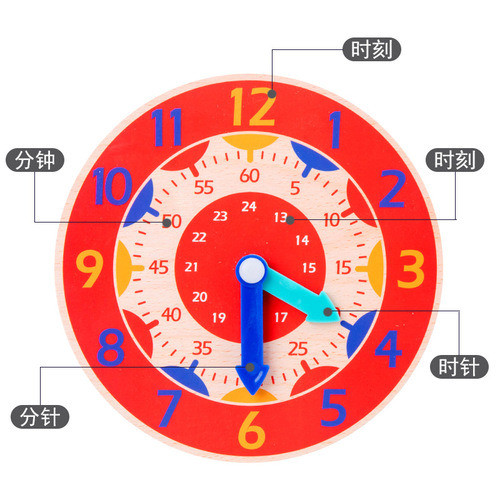 Children's wooden small clock time cognitive board early education educational toys kindergarten primary school first grade mathematics teaching aids